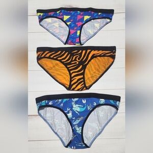 NWOT MeUndies 3 Pairs Women's FeelFree Bikini Size Small